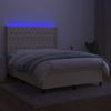 vidaXL Boxspringbett mit Matratze & LED Creme 140x200 cm Stoff, Härtegrad: H2 [3138562] Bild 3
