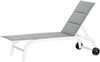 Limala Sonnenliege Lounger Stahl/Aluminium Textilene 150 kg mobil Schwarz Bild 2