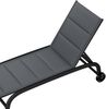 Limala Sonnenliege Lounger Stahl/Aluminium Textilene 150 kg mobil Schwarz Bild 5