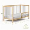 Kids Collective Babybett Kinderbett Gitterbett Baby Bett mit Rausfallschutz 60x120 70x140, stabiles Buchenholz, made in Europe 70x140 cm Natur und Weiß Bild 3