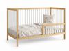 Kids Collective Babybett Kinderbett Gitterbett Baby Bett mit Rausfallschutz 60x120 70x140, stabiles Buchenholz, made in Europe 70x140 cm Natur und Weiß Bild 2