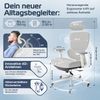 CLOUVOU ProSeat, ergonomischer Bürostuhl, thermoregulative Materialien, 4D-Armlehnen, 3D-Kopfstütze, BladeWheels, Creme-weiß Bild 2