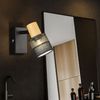 Wandleuchte, Spot beweglich, Holz, Textil, schwarz Bild 2
