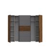 FORTE 'Nagaro' Dreh- und Schwebetürenschrank, 210 x 61 x 270 cm, Bakersfield Wallnuss/Wolfram Grau Bild 2