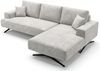 GRAINGOLD Ecksofa L-Form Leto, Wohnzimmer Ecksofa, Metallbeine, Velvet-Stoff, Grau, Rechts Bild 5