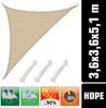3,6x3,6x5,1m Sonnensegel Atmungsaktiv mit Befestigung Beige Bild 2