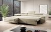 Designer Sofa Calvera mit Schlaf- und Klappfunktion Sand Samt Links Bild 5