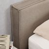 IDIMEX Polsterbett PESARO, Doppelbett 140x200 cm mit Lattenrost und Kopfteil Leinen Optik Greige Bild 3