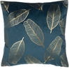 Kissen 2er Set Pflanzenmuster FREESIA Samtstoff 45 x 45 cm Blaugrün Bild 4