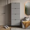 Schuhkipper Eliza Grau 60 x 168 cm mit 4 Klappschubladen Vicco Bild 3