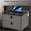 Oyajia Schwarz Smart Nachttisch LED 2 Schubladen Kabelloses Laden Bild 4