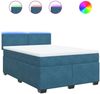 vidaXL Boxspringbett mit Matratze Blau 140x200 cm Samt 3288628 Bild 2