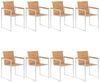 vidaXL Gartenstühle 8 Stk. mit Kissen Massivholz Teak 3078634 Bild 3