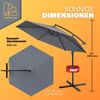 Kingsleeve Sonnenschirm Ø 330cm mit UV-Schutz 80+ Schutzhülle Kurbel Ampelschirm Anthrazit Bild 3
