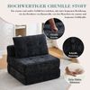 LVHOM Schlafsofa mit Schlaffunktion und Kissen, tragbares Klappsofa mit Rückenlehne, bis 200kg, für Wohnzimmer Büro, Schwarz Bild 4