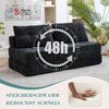 LVHOM Schlafsofa mit Schlaffunktion und Kissen, tragbares Klappsofa mit Rückenlehne, bis 200kg, für Wohnzimmer Büro, Schwarz Bild 5