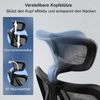 Bürostuhl HWC-J87, Schreibtischstuhl, ergonomisch verstellbare Armlehne 150kg belastbar ~ Bezug grau, Gestell schwarz Bild 5