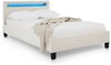 IDIMEX Polsterbett LASHIO, Bett 120x200 cm mit LED Beleuchtung im Kopfteil Stoffbezug Samt creme Bild 2