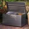 GFP PRIMEYARD® Gartenbox 132 x 64 x 72 cm Aufbewahrungsbox Auflagenbox Gartentruhe Metall anthrazit wasserdicht Bild 2