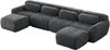Modulares Sofa aus Plüsch mit rutschfester Basis & Kissen, grau Bild 5