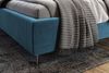 KAWOLA Bett ANNY Polsterbett Kopfteil niedrig Velvet petrol 160x200cm Bild 4