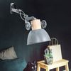 Wandleuchte, Eichenholz, Metall, grau, H 17 cm Bild 3