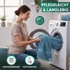 leevitex® Duschtücher 2er-Set, 70x140 cm, 100% Baumwolle, saugstark und fusselfrei, Frottee (Set, 2-St), OEKO-TEX® STANDARD 100 zertifiziert, gestreifte Bordüre Bild 3