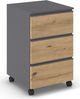rauch Joel-Extra, Rollcontainer, 3 Schubladen, Farbe Grau metallic/Eiche Artisan, BxHxT 40x65x42cm Bild 3