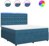 vidaXL Boxspringbett mit Matratze Blau 180x200 cm Samt 3294722 Bild 2