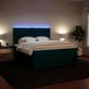 vidaXL Boxspringbett mit Matratze Blau 180x200 cm Samt 3294722 Bild 4