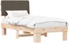vidaXL Bettgestell mit gepolstertem Kopfteil Taupe 100 x 200 cm 877372 Bild 2