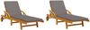 vidaXL Sonnenliegen 2 Stk. mit Tisch Massivholz Akazie 3206368 Bild 4