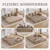 LVHOM Schlafsofa 3 Sitzer, Klappsofa mit Schlaffunktion, Bodensofa, Polstersofa aus CordStoff, Schlafcouch dauerschläfer, frei Kombination, 200x94x67 cm, Khaki Bild 3