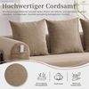 LVHOM Schlafsofa 3 Sitzer, Klappsofa mit Schlaffunktion, Bodensofa, Polstersofa aus CordStoff, Schlafcouch dauerschläfer, frei Kombination, 200x94x67 cm, Khaki Bild 5
