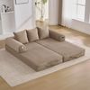 LVHOM Schlafsofa 3 Sitzer, Klappsofa mit Schlaffunktion, Bodensofa, Polstersofa aus CordStoff, Schlafcouch dauerschläfer, frei Kombination, 200x94x67 cm, Khaki Bild 2