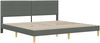 vidaXL Bettrahmen mit Kopfteil Dunkelgrau 200 x 200 cm Stoff 42027607 Bild 3