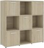 vidaXL Bücherregal Sonoma-Eiche 90x30x90 cm Holzwerkstoff 802933 Bild 2