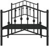 vidaXL Bettgestell mit Kopf- und Fußteil Metall Schwarz 75x190 cm 373797 Bild 5