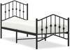 vidaXL Bettgestell mit Kopf- und Fußteil Metall Schwarz 75x190 cm 373797 Bild 2