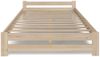 Home Collective Holzbett mit Lattenrost Modern Bett Kiefer Bettgestell Massivholzbett Klassisch (90x200, 120x200, 140x200, 160x200 cm), Doppelbett, Skandi Boho Landhaus Kopfteil flach 140x200 cm natur Bild 4
