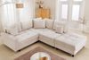 riess-ambiente Ecksofa KENT 220cm champagner beige · Chenille-Bezug, FSC-zertifiziert, Hocker, Set 2 Teile, Wohnlandschaft · Federkern · inkl. Kissen · L-Förmig · Modern Design Bild 5