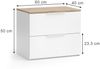 Kommode Wido Weiß/Sonoma 60 x 50 cm mit 2 Schubladen Vicco Bild 3