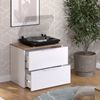 Kommode Wido Weiß/Sonoma 60 x 50 cm mit 2 Schubladen Vicco Bild 5