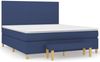 vidaXL Boxspringbett mit Matratze Stoff Blau 160x200 cm Bild 2