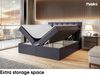 MEBLINI Boxspringbett DRAGO 180x200 cm mit Bettkasten - H3/Dunkelgrau Kunstleder Polsterbett - Doppelbett mit Topper & Taschenfederkern-Matratze Bild 5