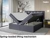 MEBLINI Boxspringbett DRAGO 180x200 cm mit Bettkasten - H3/Dunkelgrau Kunstleder Polsterbett - Doppelbett mit Topper & Taschenfederkern-Matratze Bild 3