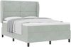 vidaXL Boxspringbett mit Matratze Hellgrau 200 x 160 cm Samt 3340880 Bild 2