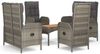 vidaXL 5-tlg. Garten-Essgruppe mit Kissen Grau Poly Rattan 3185087 Bild 2