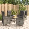 vidaXL 5-tlg. Garten-Essgruppe mit Kissen Grau Poly Rattan 3185087 Bild 1