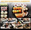 SURFOU Sushiteller Sushi Maker Set 20 Stück Sushi Kit mit matte Bazooka, mit Messer Essstäbchen Avocadoschneiderr Geschmacksgericht Bild 2
